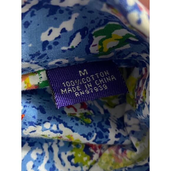 Alan Flusser Button Down Shirt Men’s Size Medium Floral Paisley Casual L/S - Picture 5 of 8